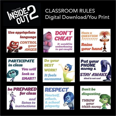Inside Out 2 Classroom Rules - Etsy | Classroom rules, Classroom rules ...