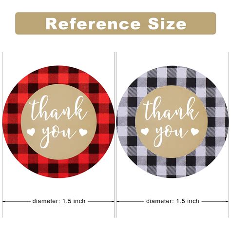 Buy 1000 Pieces Christmas Thank You Roll Sticker Buffalo Plaid ...