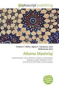 Allama Mashriqi: Buy Allama Mashriqi by unknown at Low Price in India ...