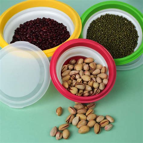 3 Pcs Collapsible Bowl Set | Food Storage Bowl with Clear Lid | Set of