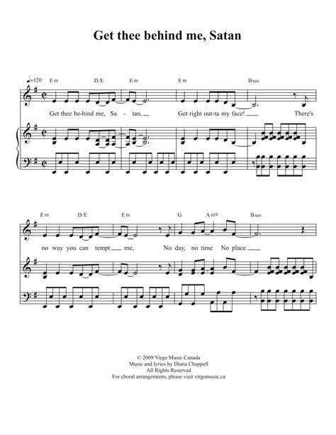 Get Thee Behind Me, Satan by Diana Chappell Sheet Music for Piano ...