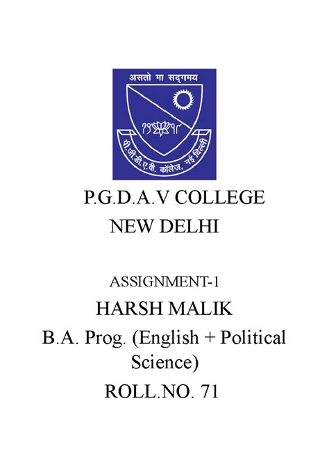 Assginement 1 EVS - e.v.s assignment for sem 1 - P.G.D.A COLLEGE NEW ...