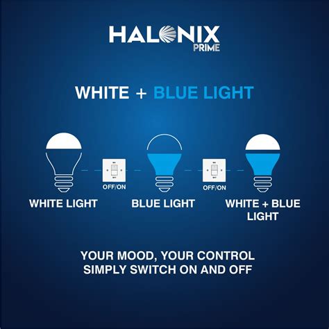 Halonix 10W Up Down Glow Blue & White 3 modes led bulb | Switch On ...