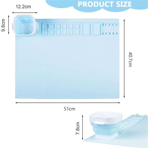 HASTHIP 50×40cm Silicone Craft Mat for Painting and Clay with Magnetic ...