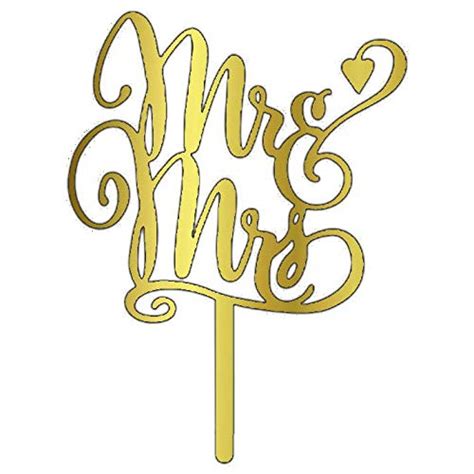 Buy Acrylic Cake Topper or Silhouette - Mr and Mrs - Design 9-6 Inch ...