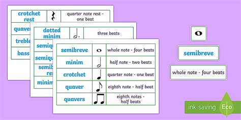 👉 Music Notes' Names Matching Cards | Twinkl