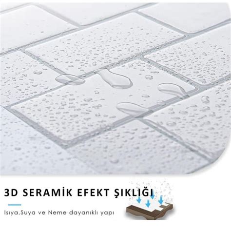 30×30cm White Stone Epoksi 1 Adet 3D Yapışkanlı Kaplama Duvar Sticker ...