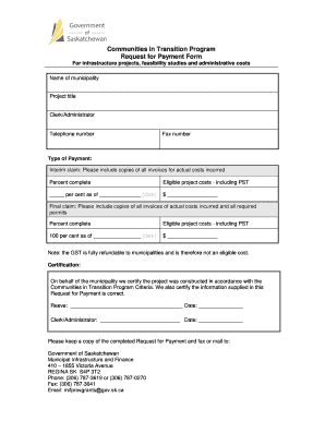 Fillable Online Communities in Transition Program Request for Payment ...