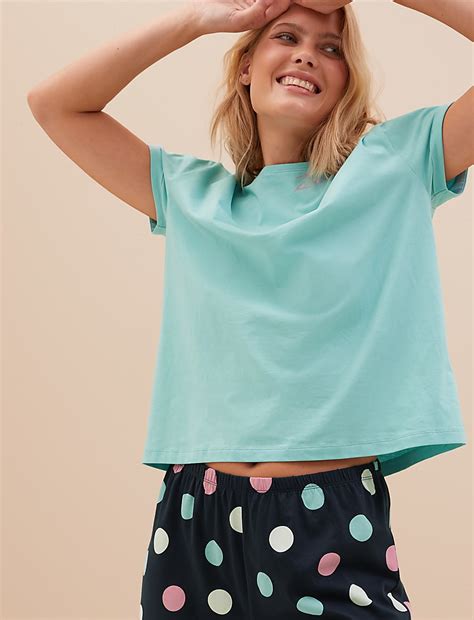 Buy Pure Cotton Polka Dot Short Pyjama Set at Marks & Spencer