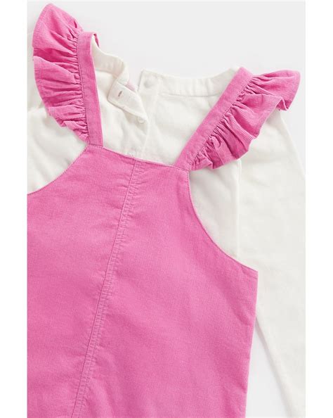 Buy Girls Full Sleeves Dungaree & T-Shirt Set -Pack of 1-Multicolor ...