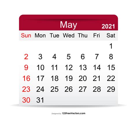 Free May 2021 Calendar