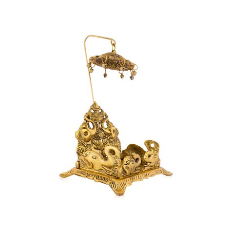 Simhasan Chatri - 8.5 x 5.5 Inches | Aluminium Chowki/ Elephant Design
