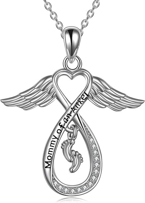 Buy YFN Guardian Angel Wings Heart Necklace Sterling Silver Angel Wings ...