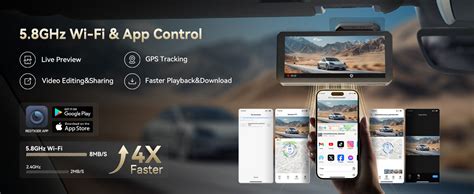 F77 STARVIS 2 4K+4K Dual IMX678 Voice Control 5.8GHz WIFI Dash Cam ...