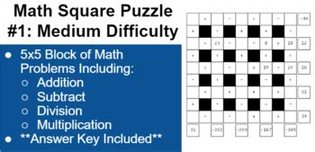 Image result for Math Square Puzzle