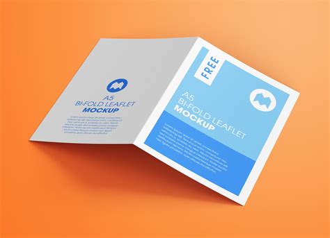 Free A5 Bi-Fold Brochure / Leaflet / Pamphlet Mockup PSD Set - Good Mockups