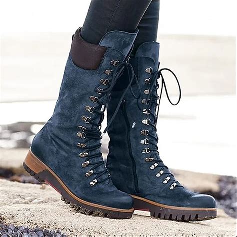 Damen Stiefel Bikerstiefel Springerstiefel Motorradstiefel Outdoor ...