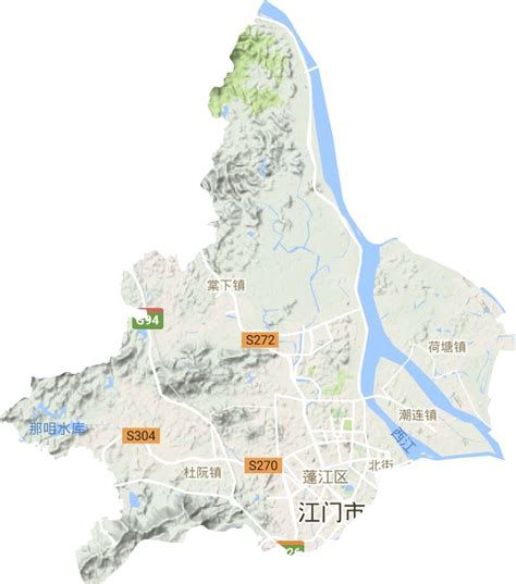 蓬江区高清地形地图