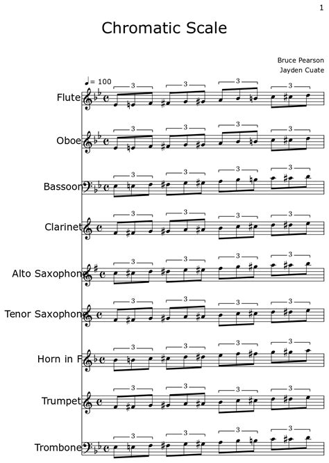 Chromatic Scale - Sheet music for Flute, Oboe, Bassoon, Clarinet, Alto ...