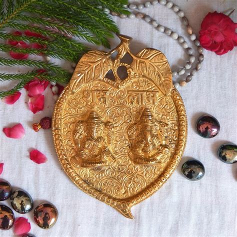 Buy ecofynd 100% Pure Brass Lord Ganesh Goddess Lakshmi Wall Hanging ...