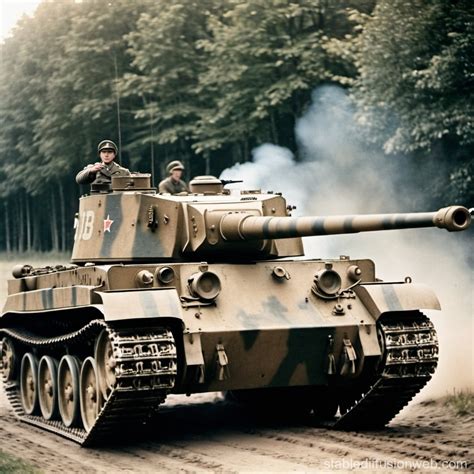 German Tiger Tank during WW2 Firing | Stable Diffusion Online