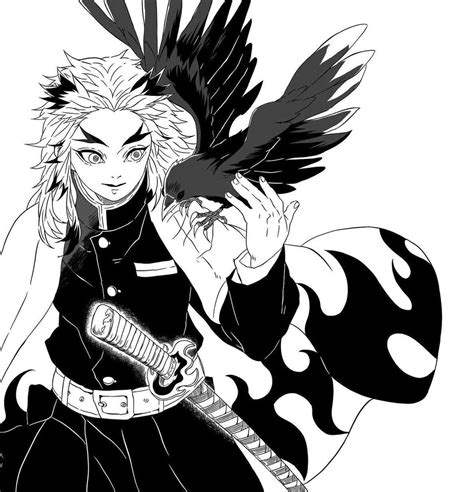 Download Demon Slayer Character With Crow Manga Panel Wallpaper ...