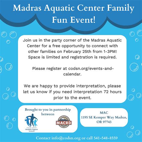 Madras Aquatic Center Family Fun Event/