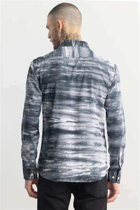 Buy Men's Muslin Tie Dye Grey Shirt Online | SNITCH