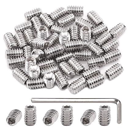 Hilitchi 50Pcs SAE Stainless Hex Allen Head Socket Set Screws Grub ...