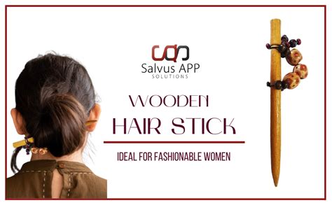 Buy Salvus App SOLUTIONS Handmade Wooden Juda Pin, Bun Stick with ...