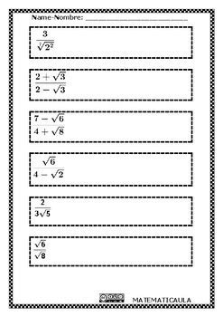 Image result for Rationalization Math Worksheets