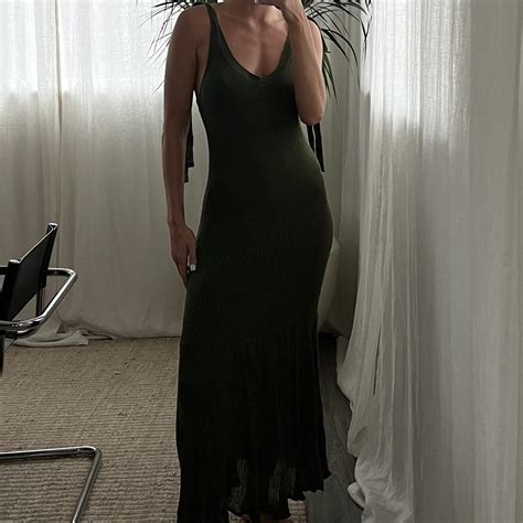 Rodebjer Women's Green Dress | Depop