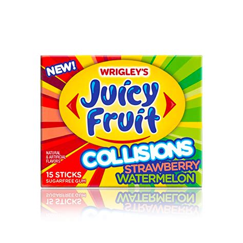 Wrigley's Juicy Fruit Collision Strawberry Watermelon Chewing Gum 10 P ...