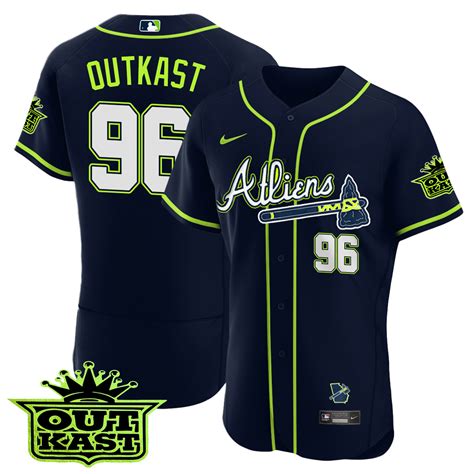 OutKast Men’s Atlanta Braves Atliens Flex Base Jersey – All Stitched – ShoeJS US Store