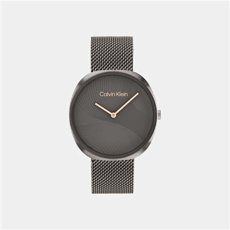Calvin Klein Sculpt Women Quartz Grey Dial Analog Mesh Watch 25200248 ...