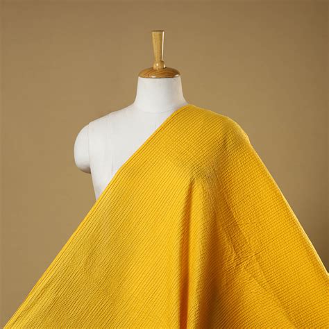Yellow Pintuck Plain Cotton Fabric