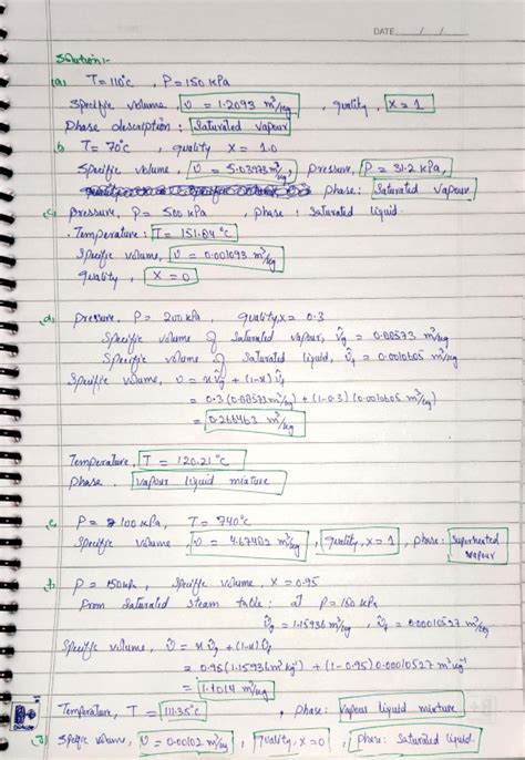 Image result for Using Steam Table Complete the Following Values