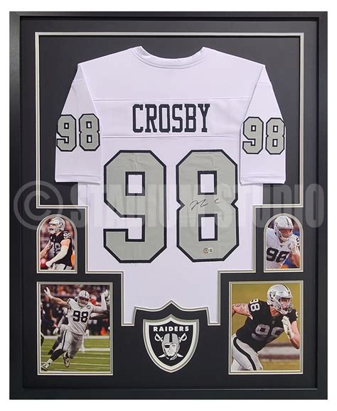 Maxx Crosby Autographed Framed Raiders White Jersey - The Stadium Studio