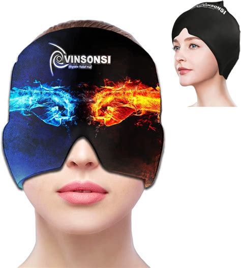 Buy VINSONSI Migraine Relief Cap, 2023 Upgraded Odorless Migraine Ice ...