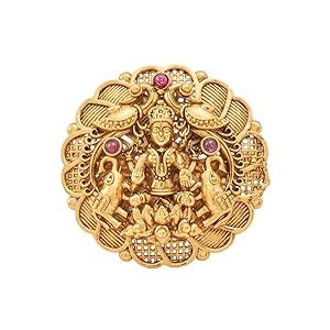 Buy Kushal's Fashion Jewellery Ruby Bridal Finger Ring Emballished with ...