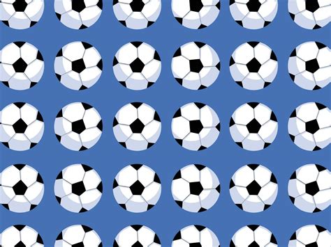 Soccer balls pattern vector illustration isolated on horizontal blue ...