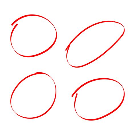 Stock Red Circle Brush Stroke Marker Highlighter Pointer Set Vector ...
