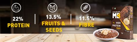 MuscleBlaze High Protein Oats with Added Probiotics, 17 g Protein ...