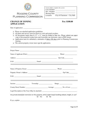 Fillable Online CHANGE OF ZONING Fax Email Print - pdfFiller