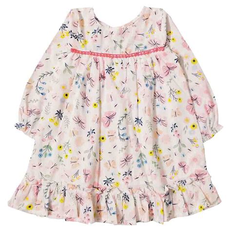Snowflakes Girls Full Sleeve Frock 2 Panel Frock With Butterfly Prints ...