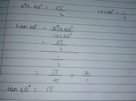 Find the value of Tan60. Geometrically - Brainly.in