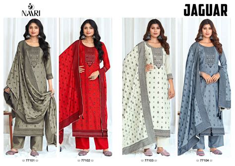 Jaguar Naari Muslin Jacquard Pant Style Suits – Kavya Style Plus
