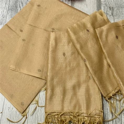 Golden Beige Chanderi Dupattas – The Story Kameez