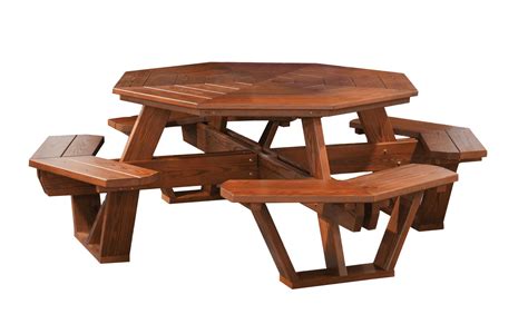 Cedar Wood Octagon Picnic Table from DutchCrafters Amish Furniture