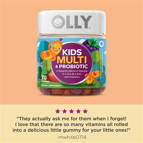 OLLY Kids Multivitamin + Probiotic, Berry Flavor,70 Ct Daily Digestive ...